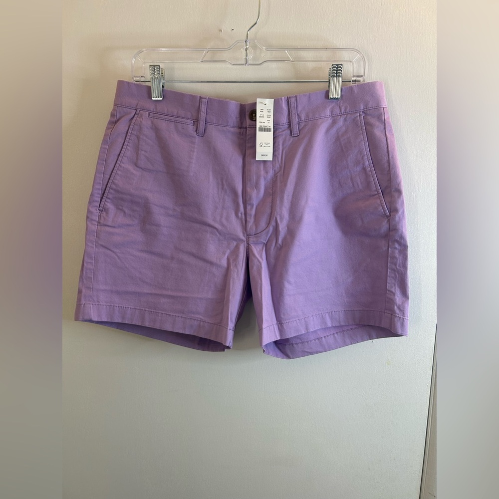 J. Crew Men's Flat Front Shorts in Lavender